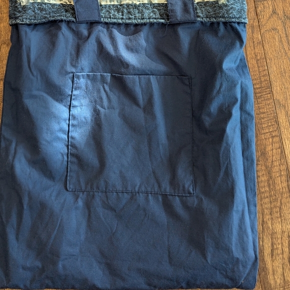 Handmade Quilted Wolf Shoulder Tote Bag blue Cotton, New - Picture 4 of 9